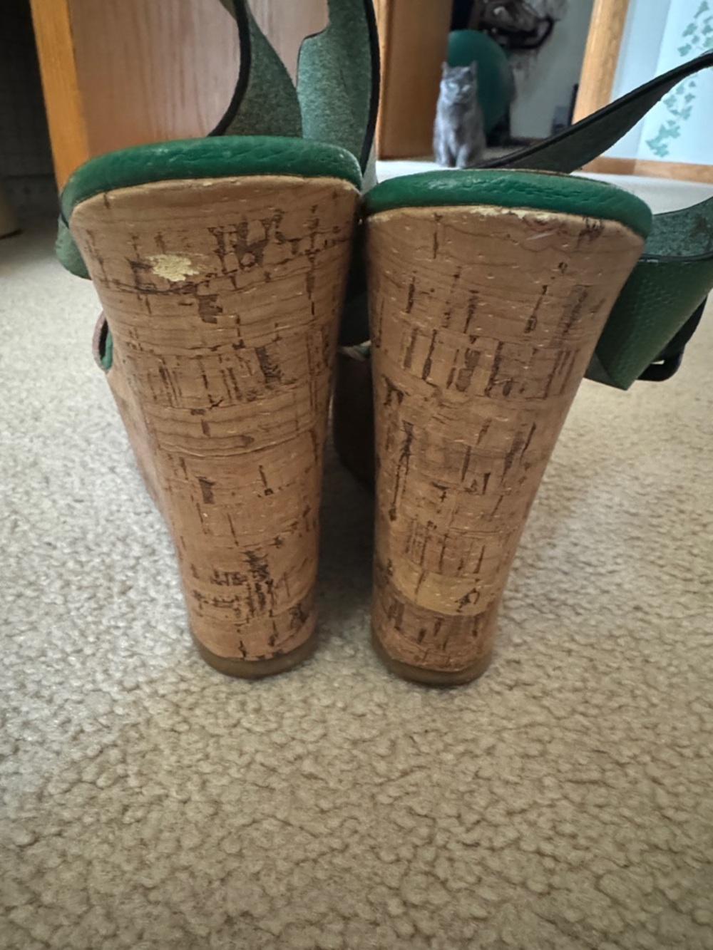 Mossimo Supply Co. Green and Brown Cork Wedge Sandals - Picture 3 of 3